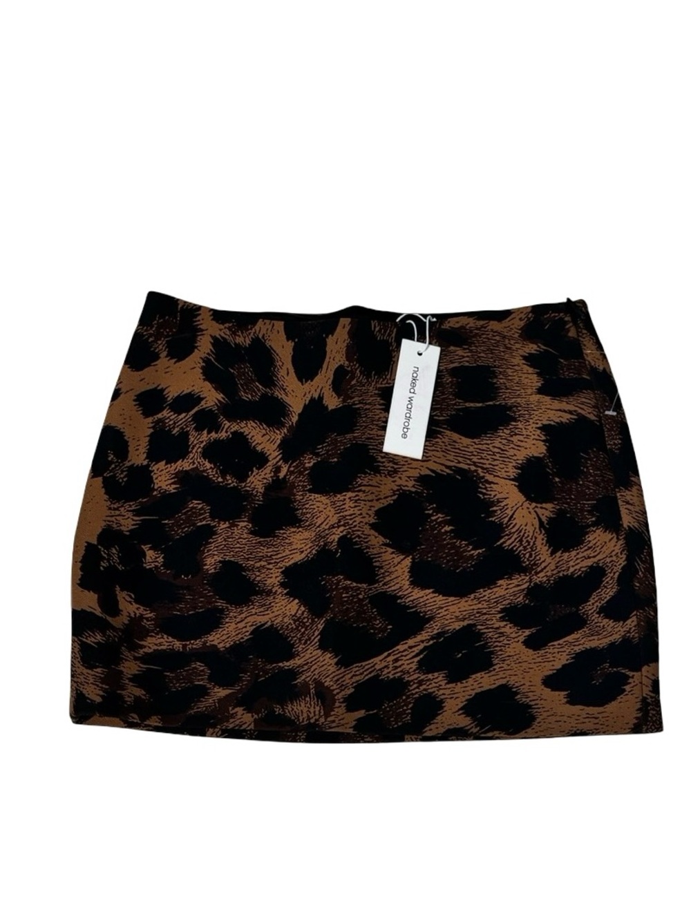 naked wardrobe Leopard Print Mini Skirt in Brown and Black - Picture 3 of 4